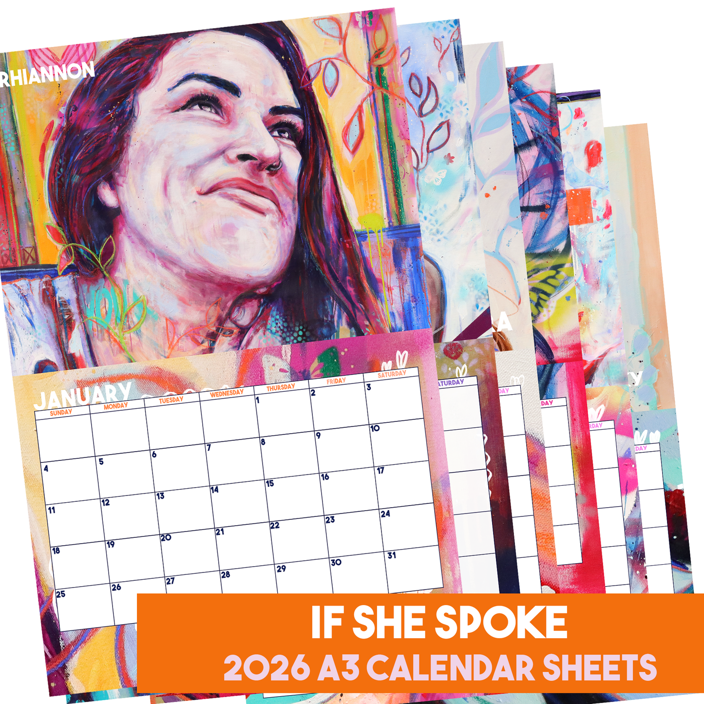 If She Spoke 2026 A3 Calendar Sheets