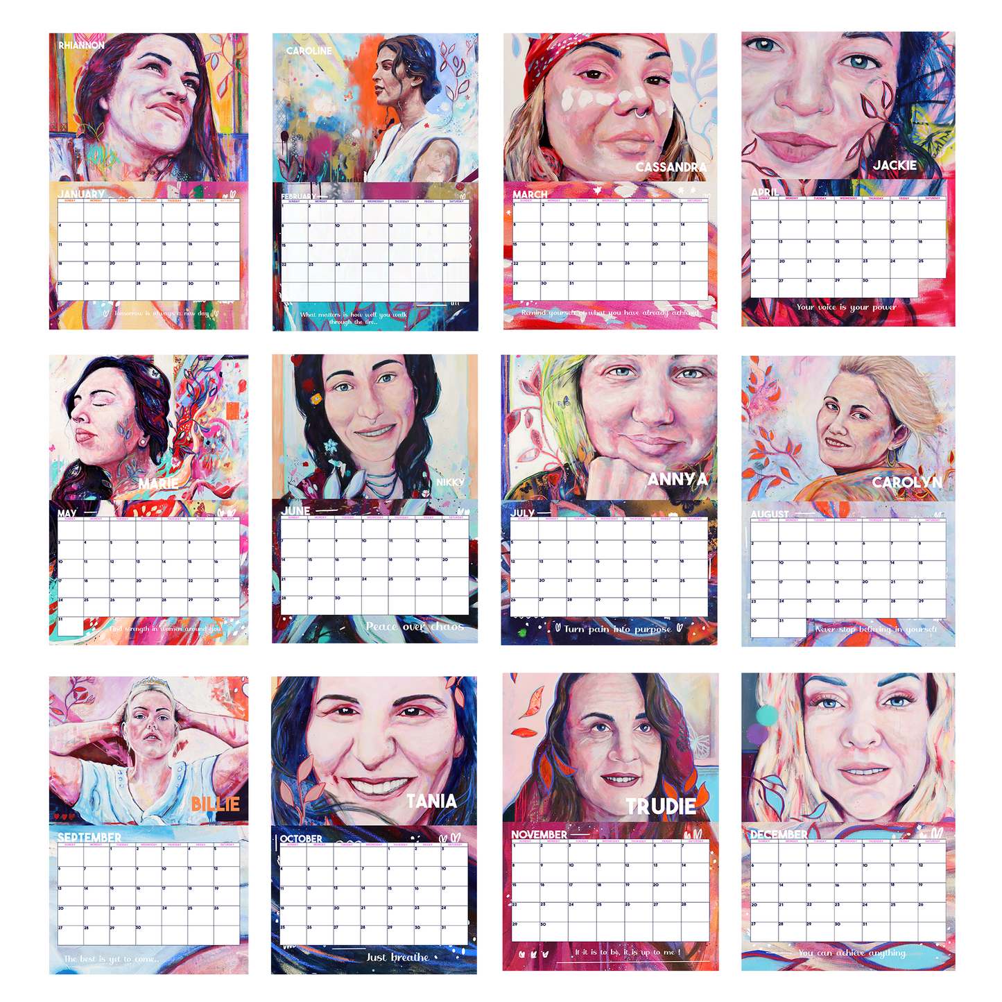 If She Spoke 2026 A3 Calendar Sheets