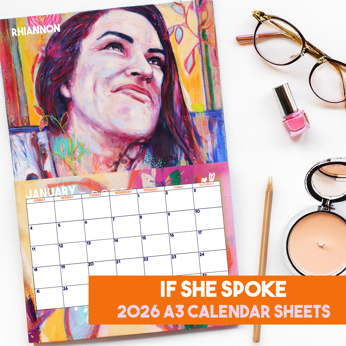 If She Spoke 2026 A3 Calendar Sheets RMHART