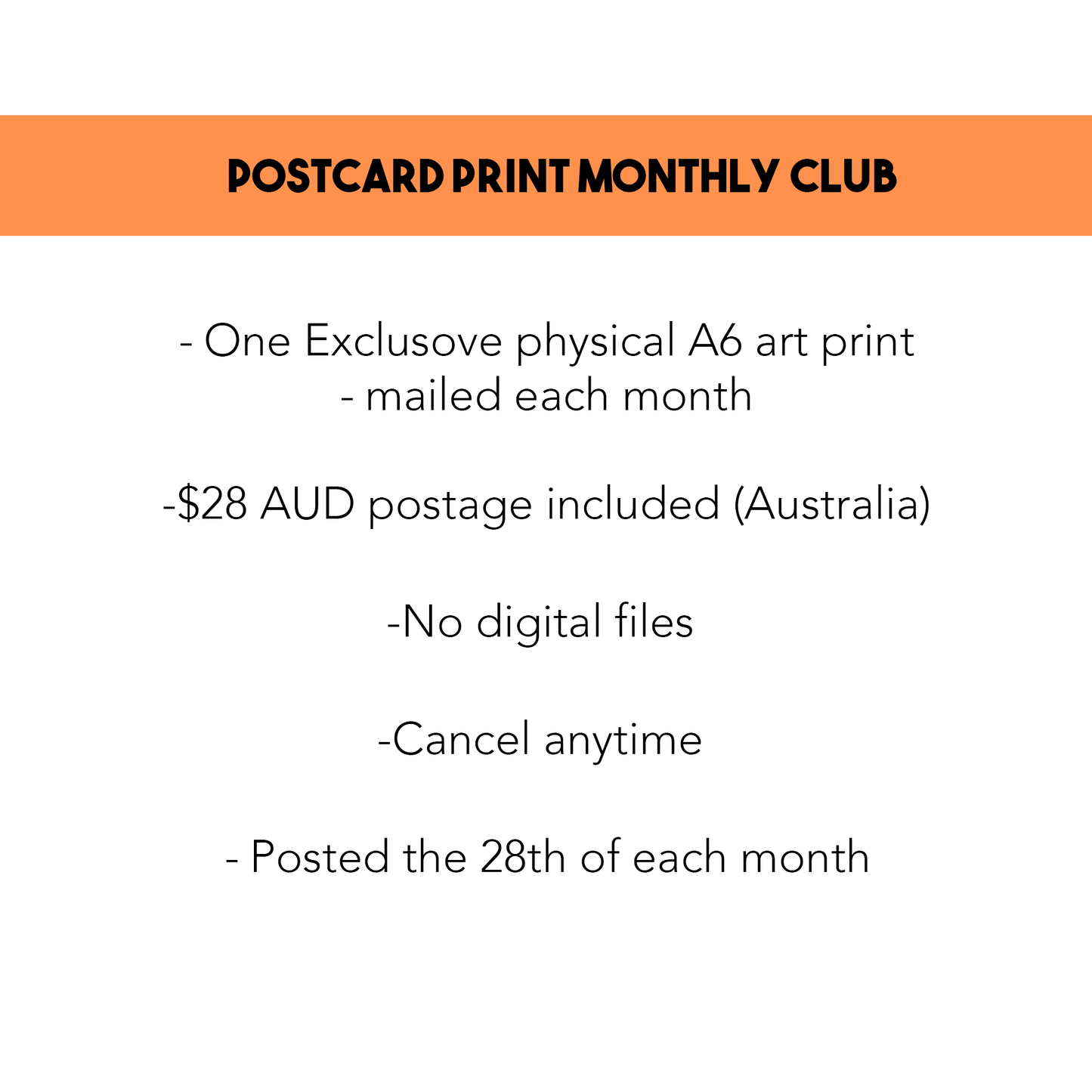 Postcard Print Monthly Club